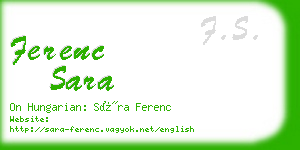 ferenc sara business card